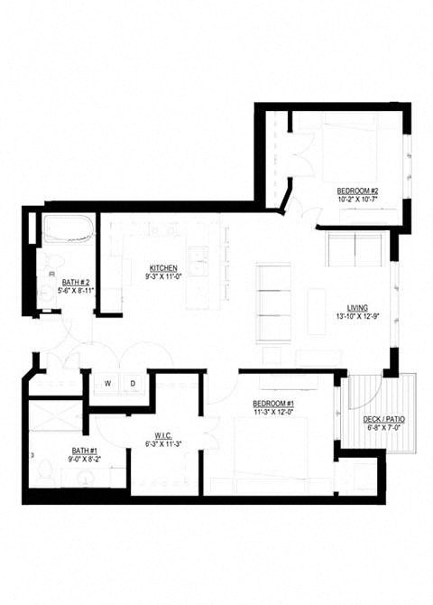 2 Bedroom Floor Plan